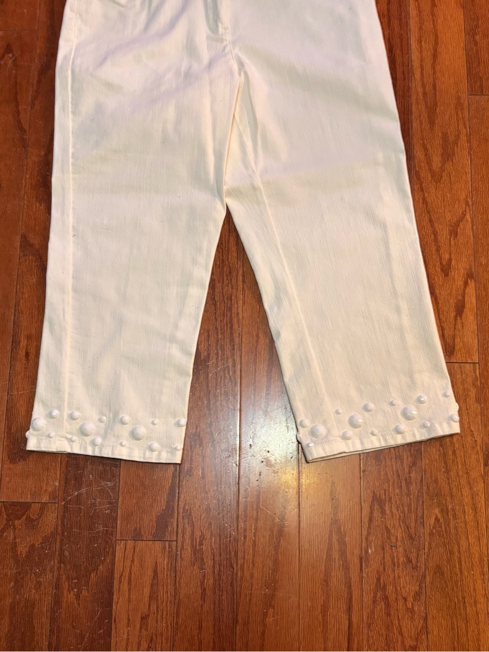 Ruby Rd. White Denim Jacket with Dome Studs Matching Pants Size 6P NWOT - Picture 10 of 15